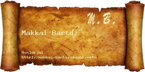 Makkai Bartó névjegykártya